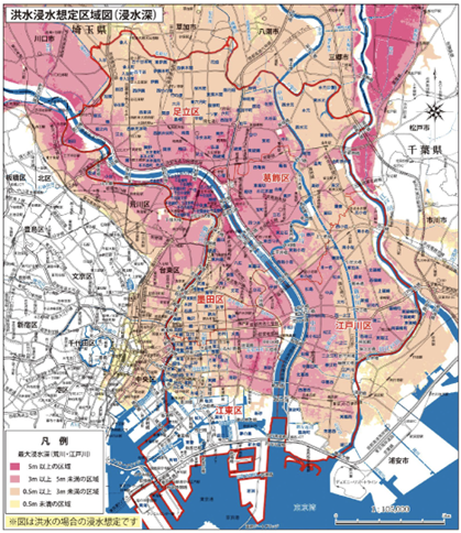 図2　江東5区大規模水害ハザードマップ