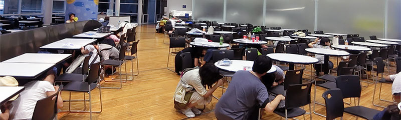 避難する様子